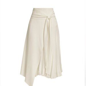 Alice + Olivia Zabana Asymmetric Pleated Midi Skirt Size 6